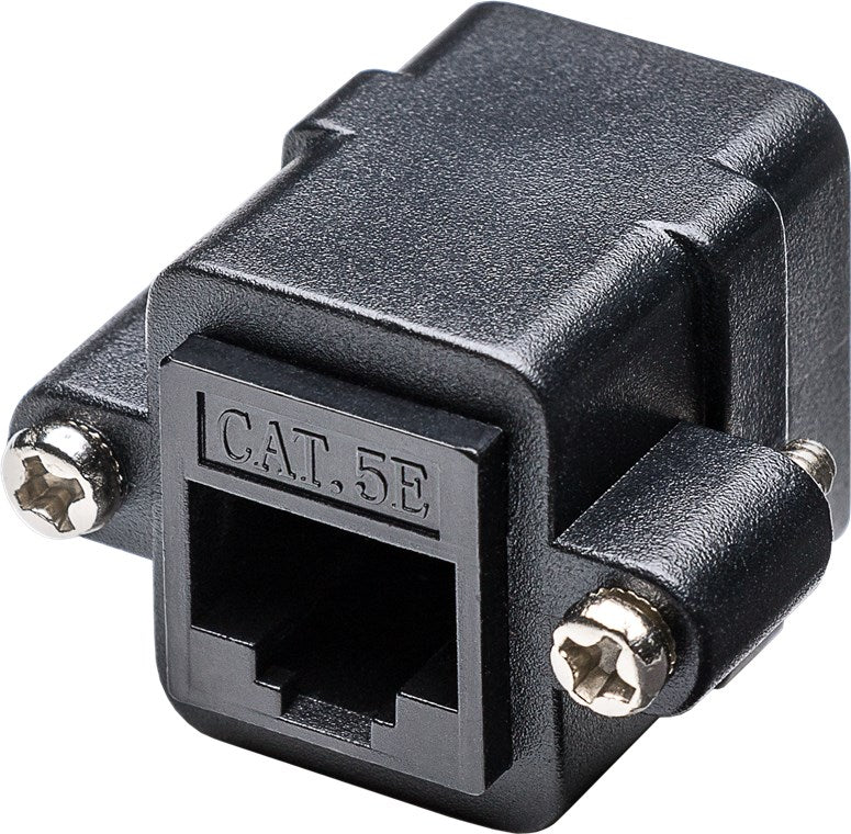 RJ45 modular coupling/connector with mounting flange, CAT 5e