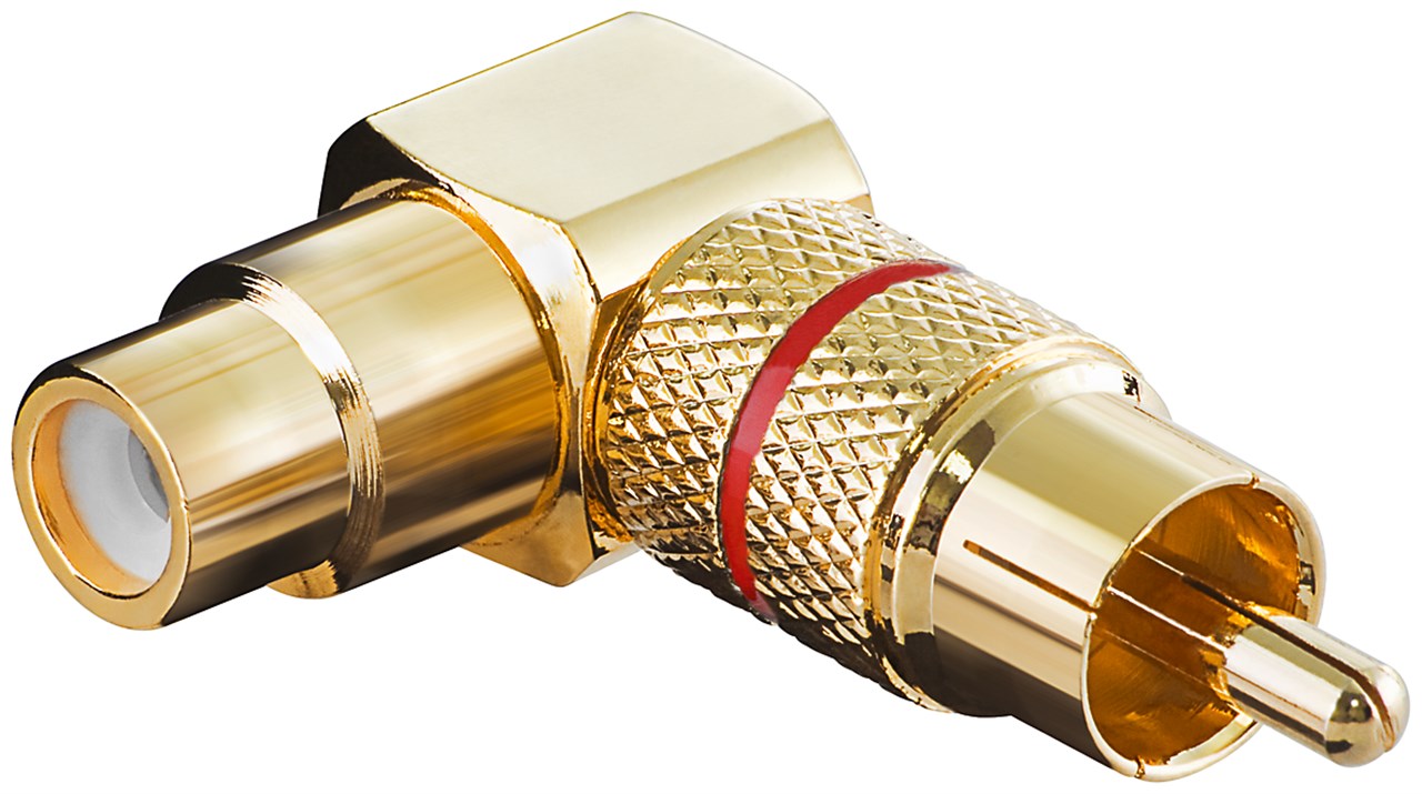 Cinch-Adapter 90°, Goldausführung