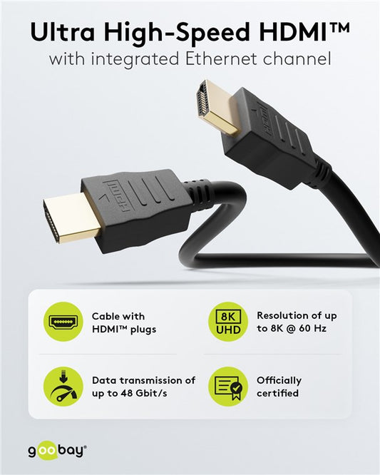 Ultra High-Speed HDMI™- Kabel mit Ethernet, zertifiziert