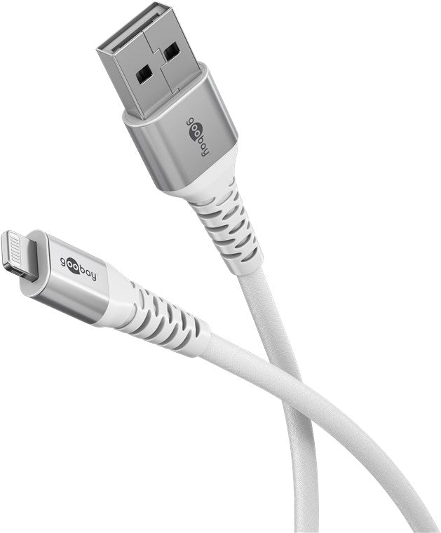 Lightning auf USB-A Supersoftes Textilkabel mit Metallsteckern, 0,5 m