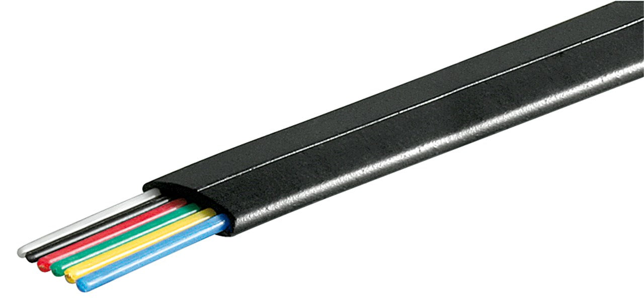 Telephone flat cable 6-core, 500 m roll, AWG 28, CCA (copper-clad aluminum)