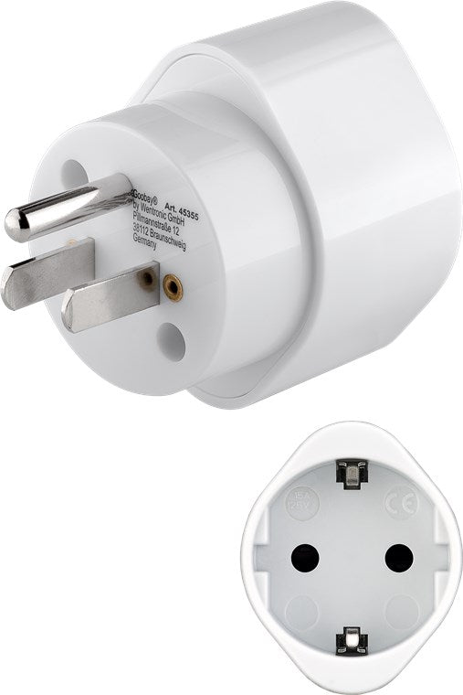 Reiseadapter Europa auf USA/Japan, weiß