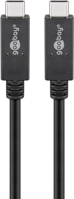 USB-C™ kablosu USB 3.2 Gen 2x2, USB-PD, 5 A, 1 m, siyah