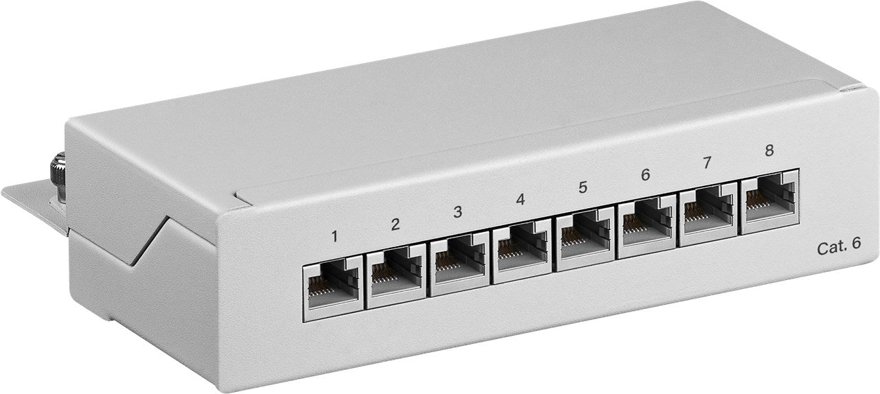 CAT 6 Mini/Desktop Patch Panel, 8 Port, (1 HE)