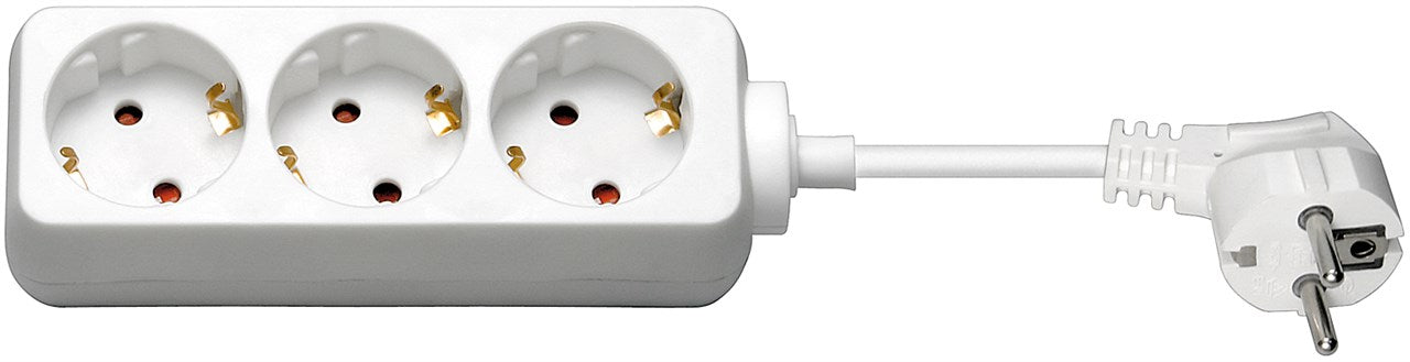 Steckdosenleiste 3-fach, 3 m, weiß