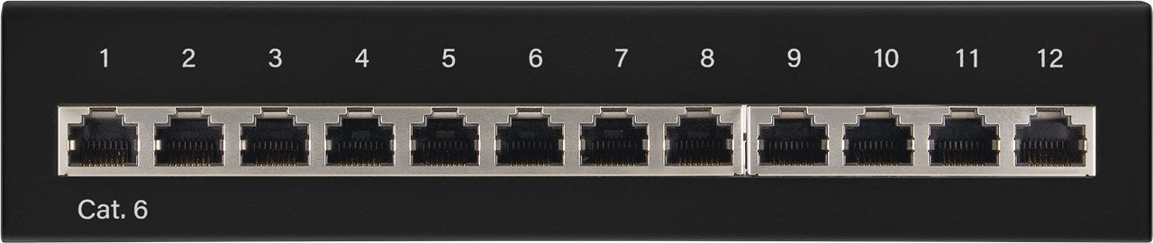 CAT 6 Mini/Desktop Patch Panel, 12 Port, (1 HE)