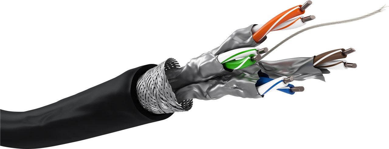 CAT 6 Outdoor Netzwerkkabel, S/FTP (PiMF), schwarz