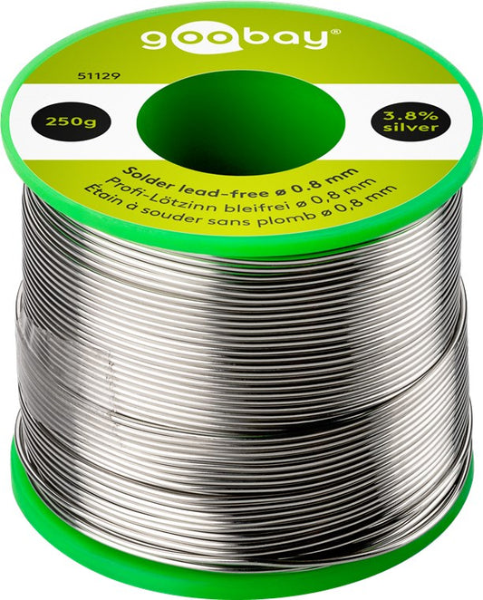 Professional lead-free soldering tin, ø 0.8 mm, 250 g