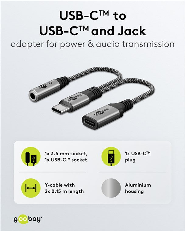 Adapter USB-C™ auf USB-C™ und Klinke, 3,5 mm AUX