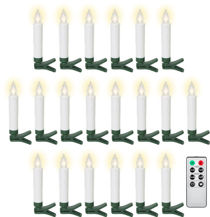 20 kabellose LED-Weihnachtsbaumkerzen