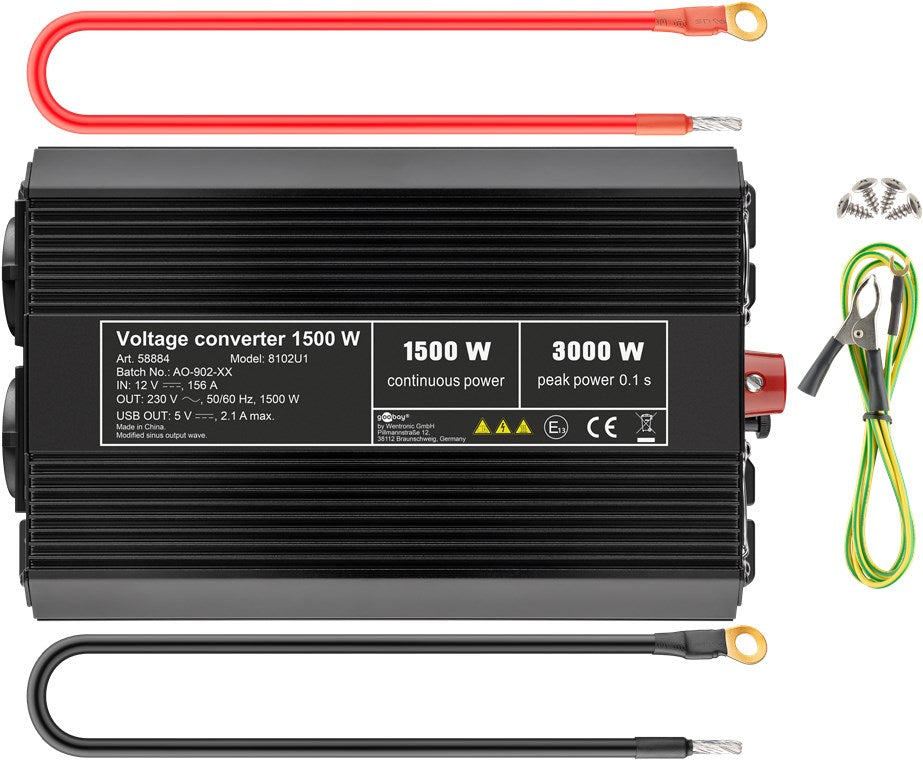 Automotive voltage converter DC/AC (12 V - 230 V/1500 W)