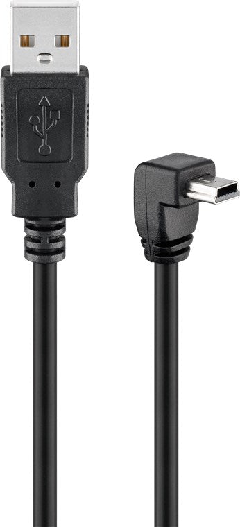 USB-A-auf-Mini-B-Kabel 90°, 1,8 m, schwarz