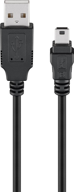 USB-A-auf-Mini-B-Kabel, 1,5 m, schwarz