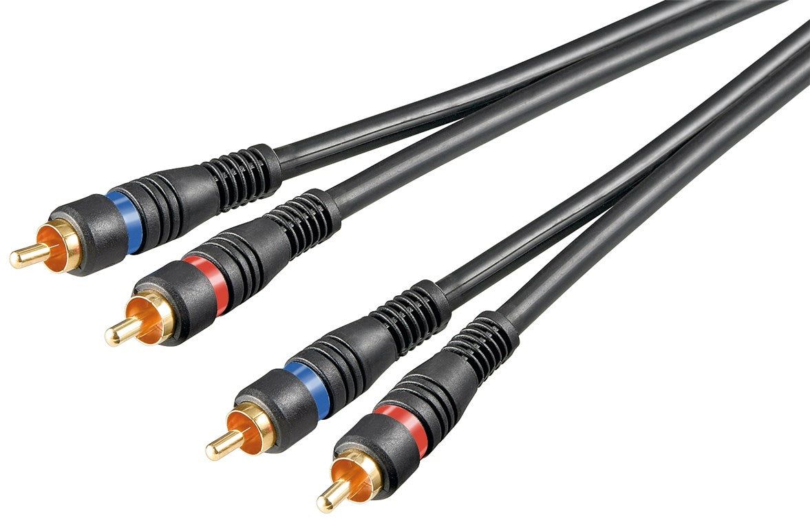 Stereo connection cable 2x RCA, double shielded