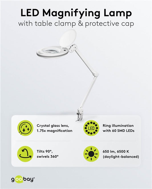 LED-Klemm-Lupenleuchte, 8 W, weiß