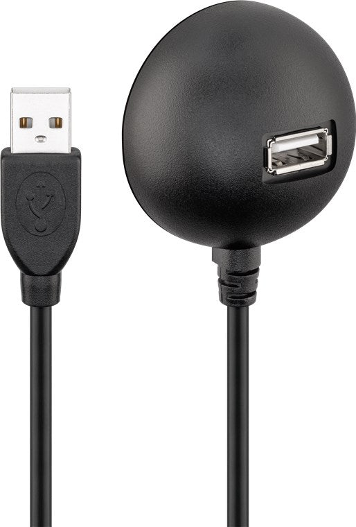 USB-A-Verlängerung mit Standfuß, 1,5 m, schwarz
