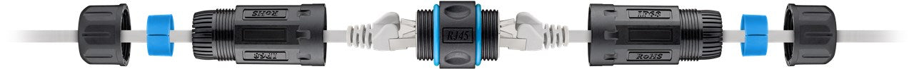 Outdoor (IP68) RJ45 Patchkabelkupplung/Netzwerkkabel-Verbinder, CAT 6A