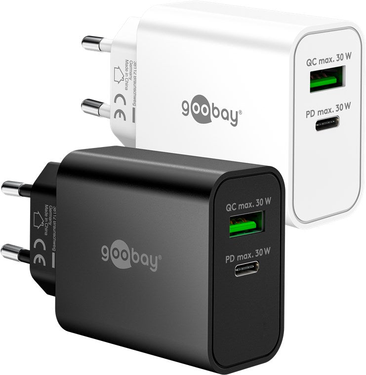 USB-C™ PD GaN Dual-Schnellladegerät (30 W) schwarz