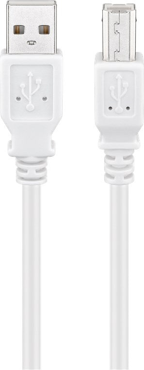 USB-A-auf-USB-B-Kabel, 1 m, weiß