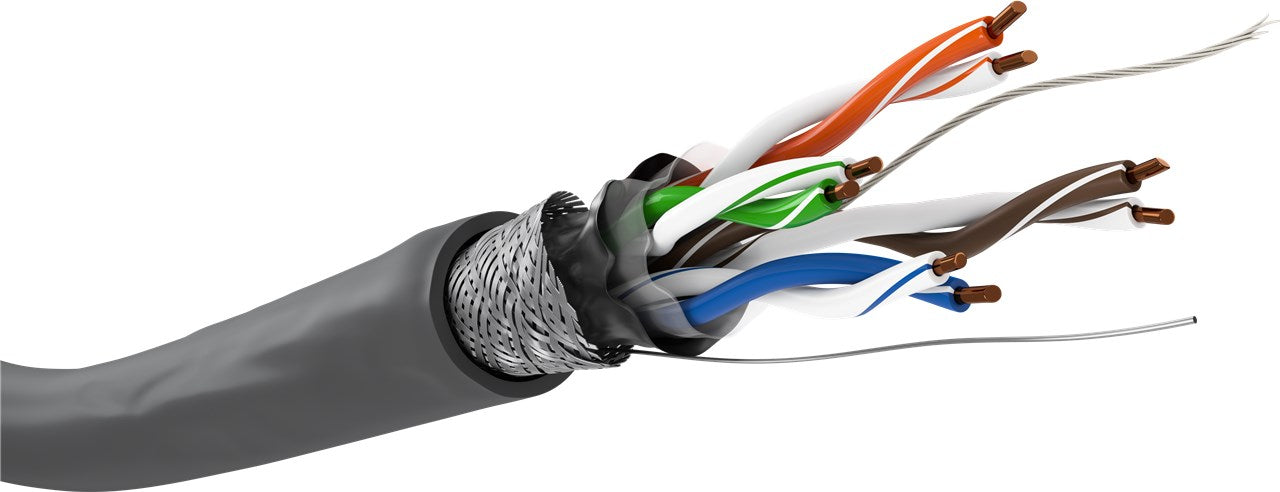 CAT 5e network cable, SF/UTP, gray