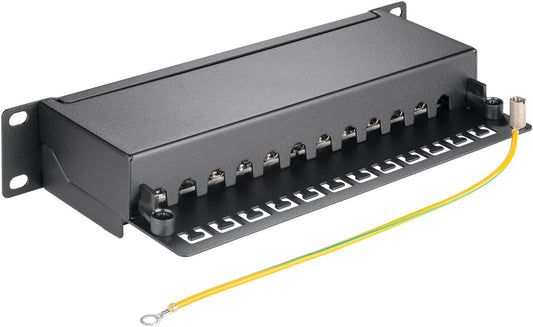 CAT 6a 10-Zoll (25,4 cm) Patch Panel, 12 Port, (1 HE)