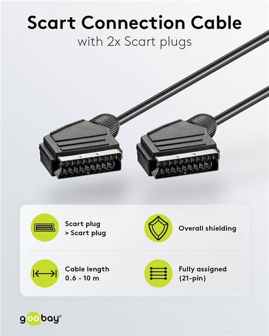 Scart-Verbindungskabel, vernickelt, ø  mm