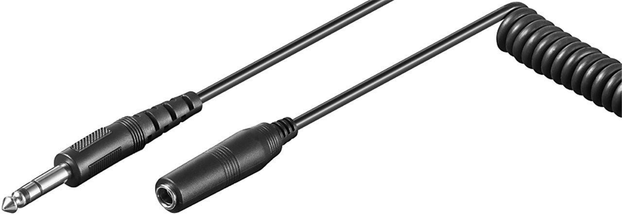 Headphone extension 6.35 mm, spiral cable