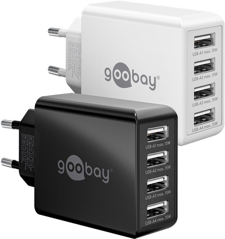 USB-A Multiport-Ladegerät (30 W) weiß