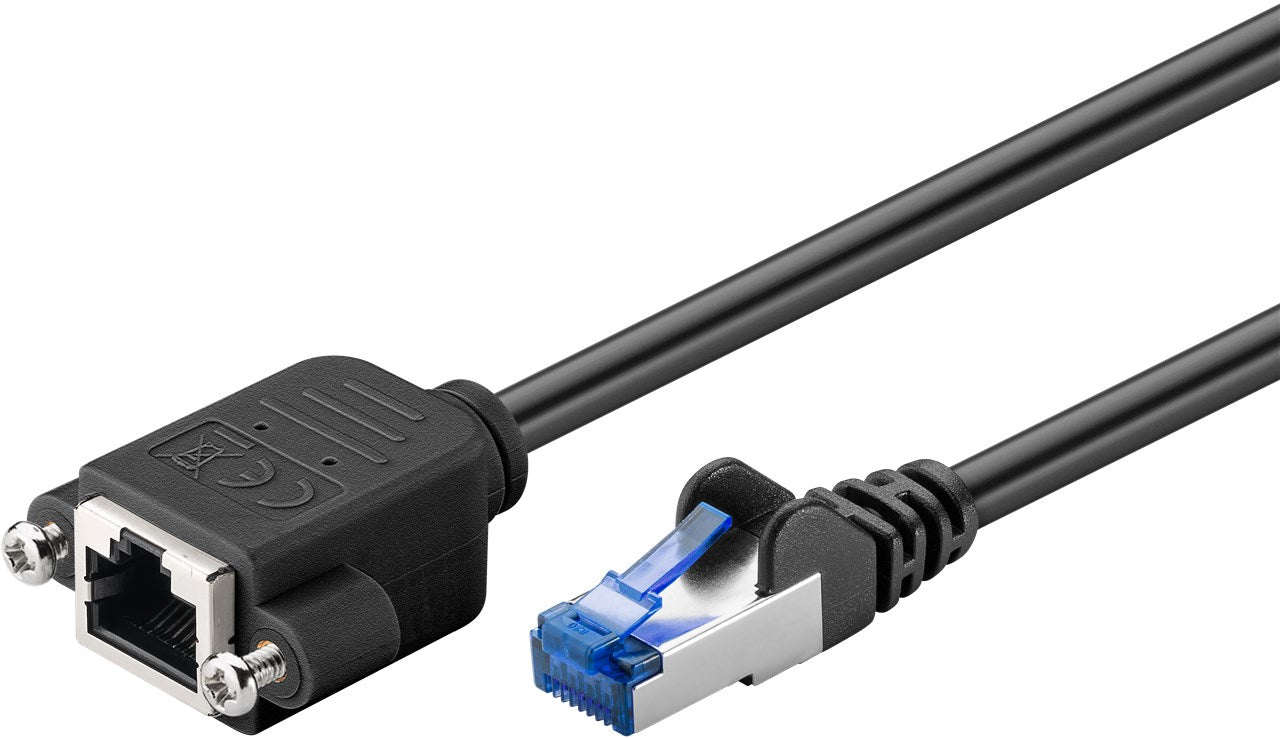 CAT 6A Verlängerungskabel, S/FTP (PiMF), schwarz