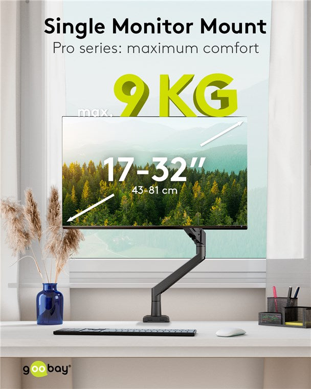 Single-Monitorhalterung mit Gasdruckfeder