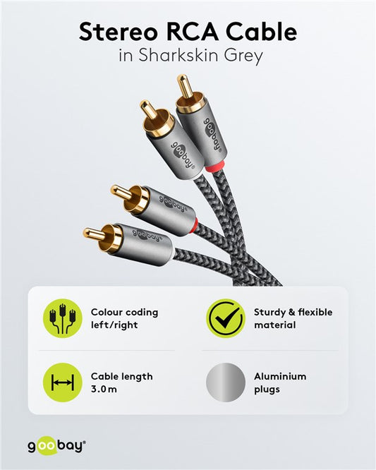 Stereo-Cinchkabel, 3 m