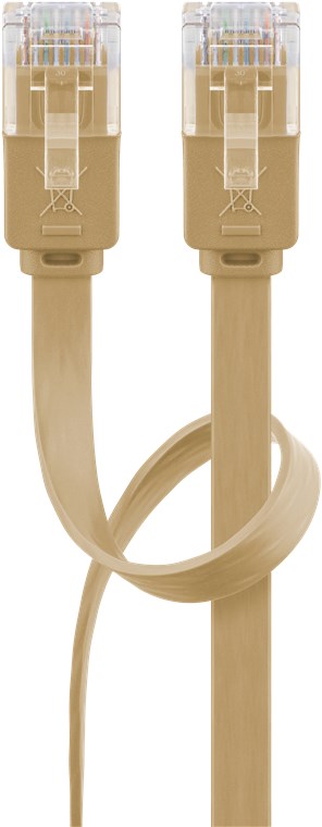CAT 6 Flach-Patchkabel, U/UTP, hellbraun