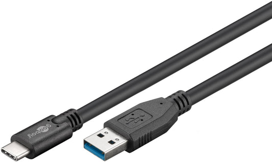 USB-C™-auf-USB-A-Kabel, 3 m, schwarz