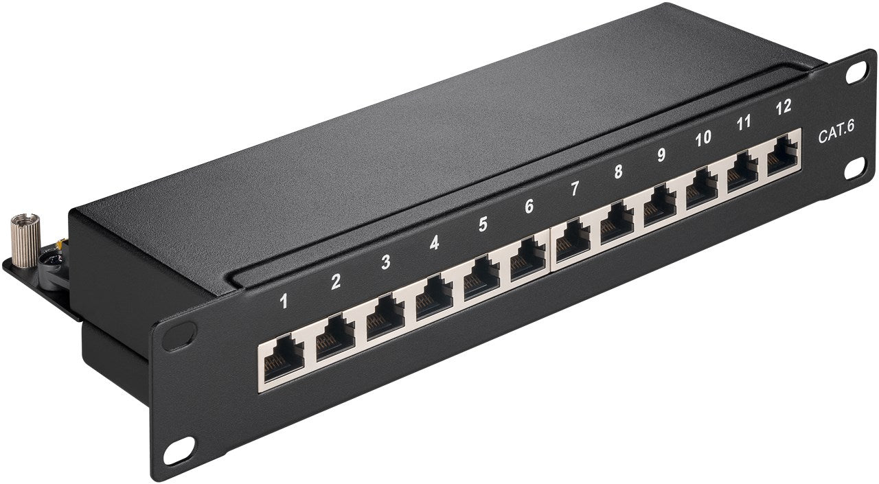 CAT 6 10-Zoll (25,4 cm) Patch Panel, 12-Port, (1 HE)