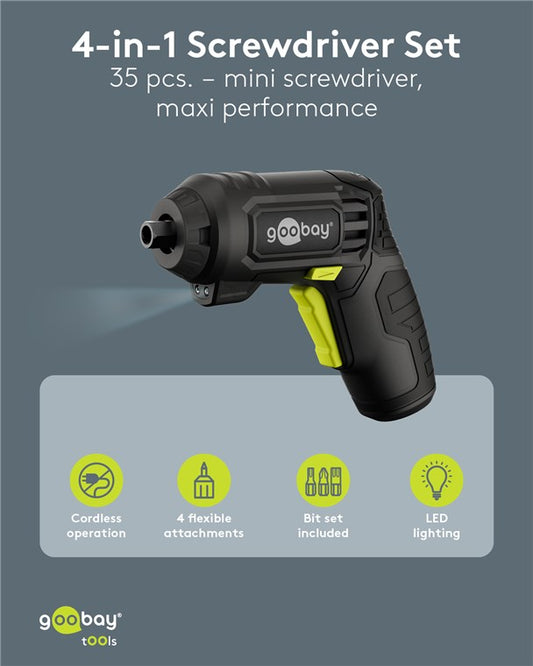 4in1 Mini-Akkuschrauber-Set 35-tlg.