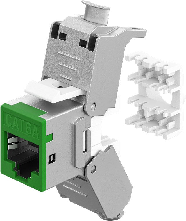 Keystone-Modul RJ45 CAT 6A, STP, Slim, grün