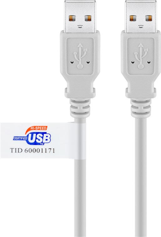 USB-A-Kabel, zertifiziert, 5 m, grau