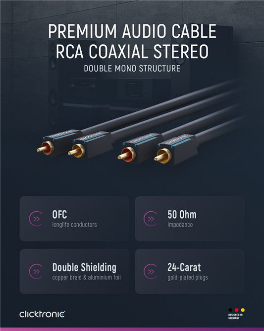 RCA cable, stereo