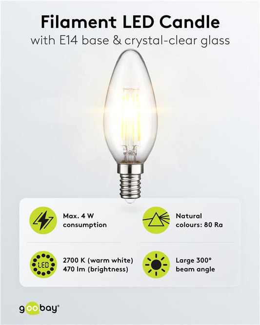Filament-LED-Kerze, 4 W