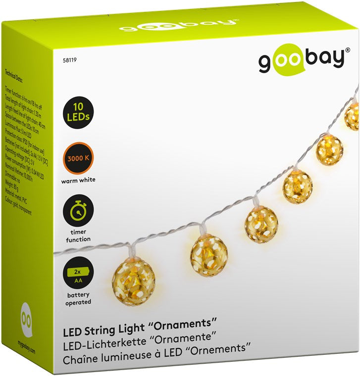 10er LED-Lichterkette "Ornamente"