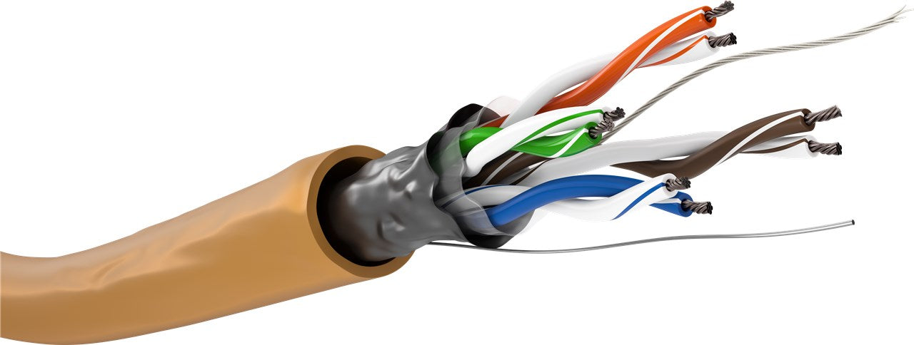 CAT 5e network cable, F/UTP, 100 m, orange