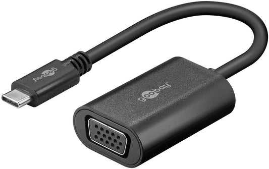 USB-C™-auf-VGA-Adapter, 0,2 m, schwarz
