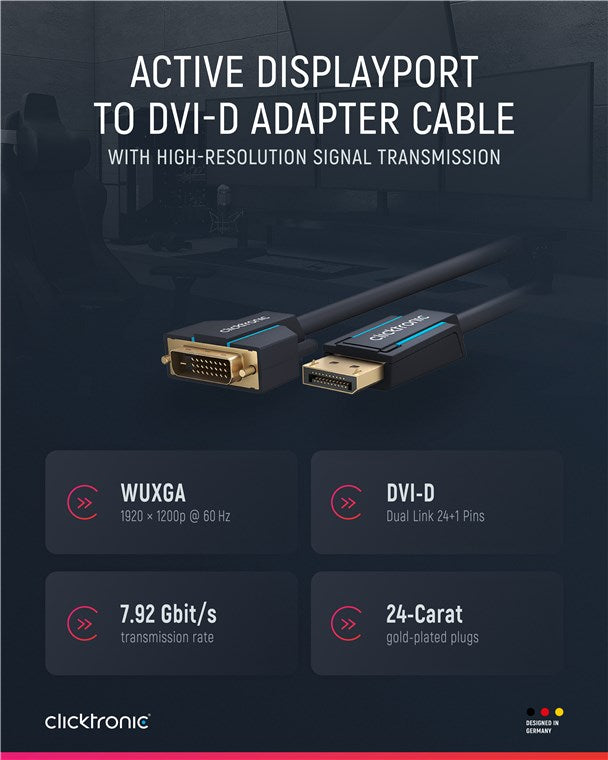 Aktives DisplayPort™-auf-DVI-D-Adapterkabel