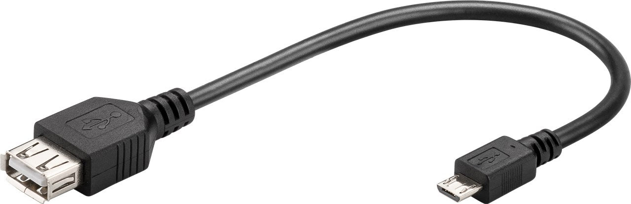 USB-A-auf-Micro-B-Adapter, OTG, 0,2 m, schwarz