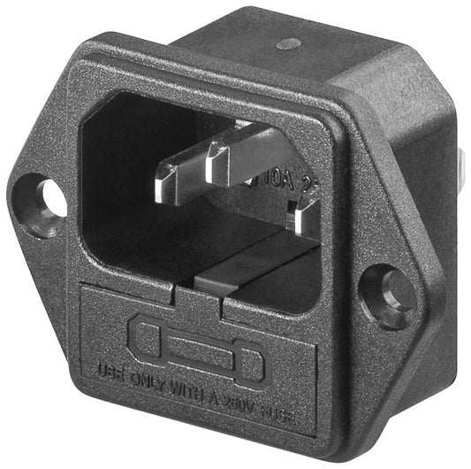 AC-Einbaustecker mit Sicherungshalter, (* mm²)