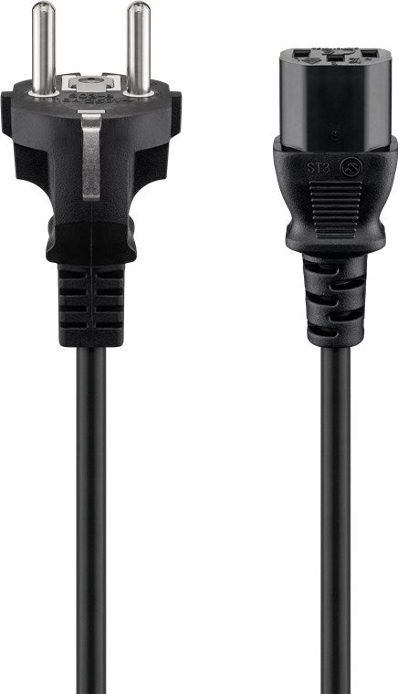 Kaltgeräte-Anschlusskabel, 2 m, Schwarz, (3*0,75 mm²)