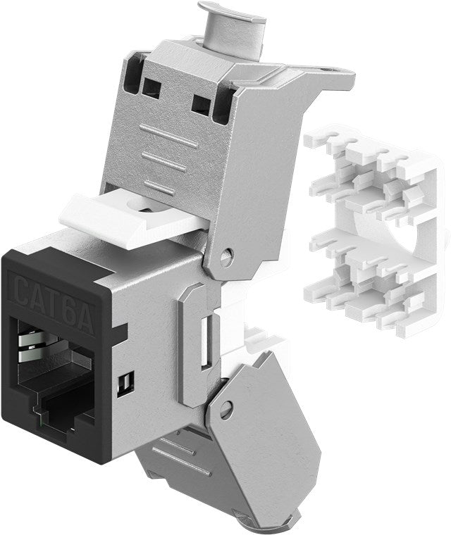 Keystone-Modul RJ45 CAT 6A, STP, Slim, schwarz