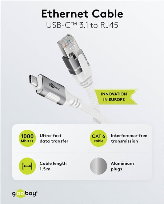 Ethernet-Kabel USB-C™ 3.1 auf RJ45, 1,5 m