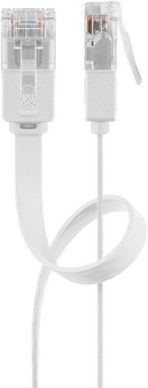 CAT 6 Flach-Patchkabel, U/UTP, weiß