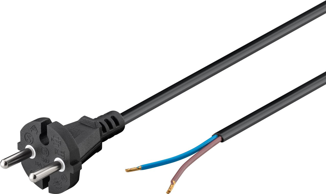 Universal Staubsauger Anschlusskabel 10 m, Schwarz, (2*0,75 mm²)